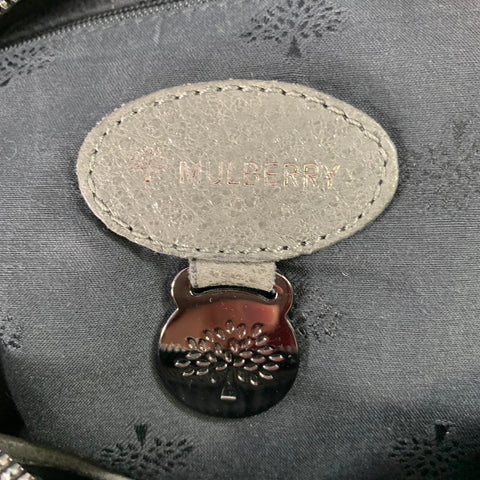 MULBERRY Mini Taylor Grey Charcoal Two Tone Leather Satchel Handbag