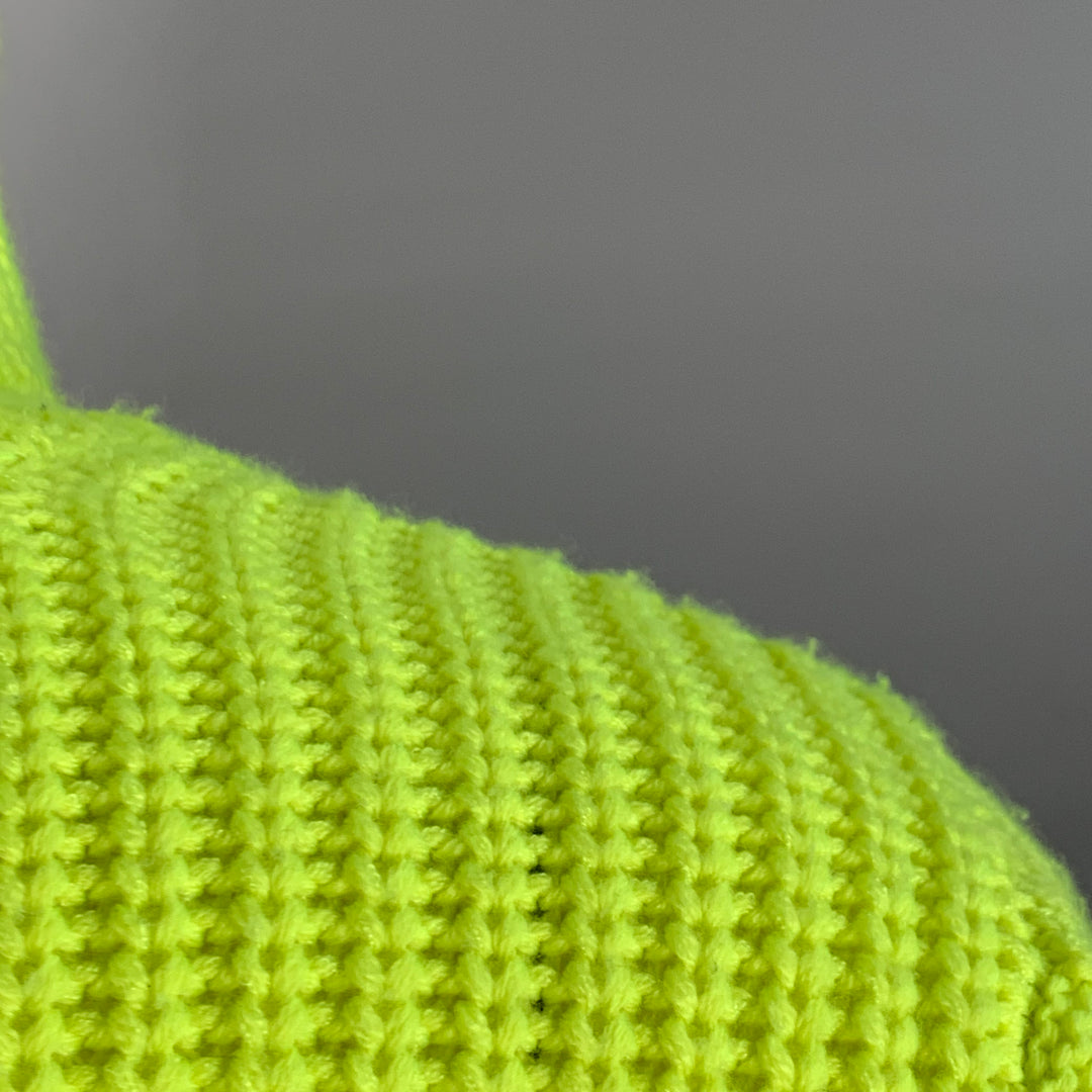 ALICE + OLIVIA Size L Yellow Neon Wool Blend Cable Knit Turtleneck Sweater