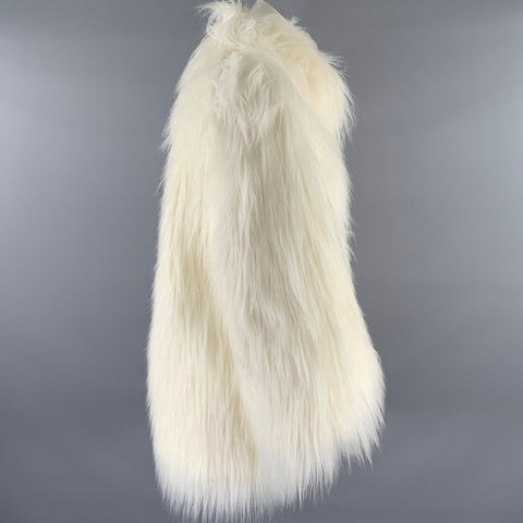 HOUSE OF FLUFF Size M White Acrylic Blend Faux Fur Coat