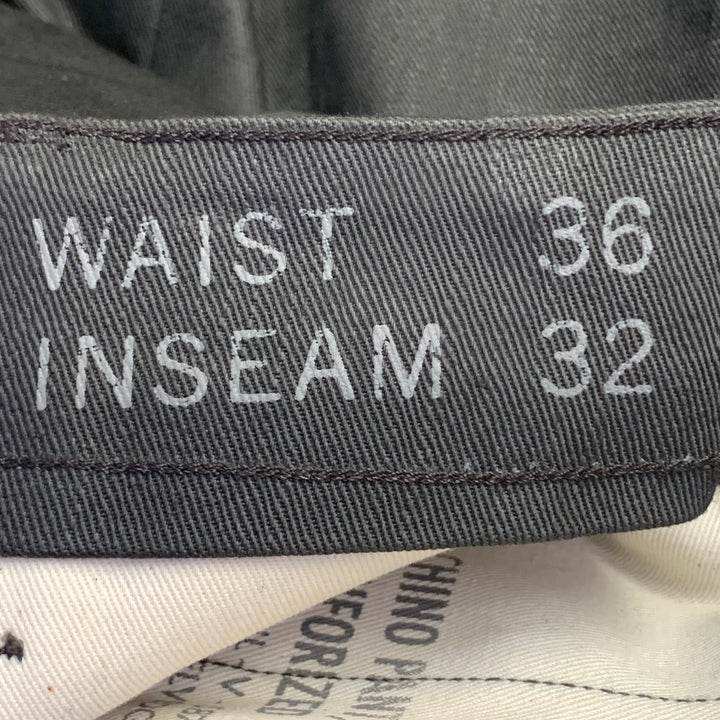 RRL by RALPH LAUREN Size 36 Grey Black Cotton Selvedge Twill Straight Button Fly Casual Pants
