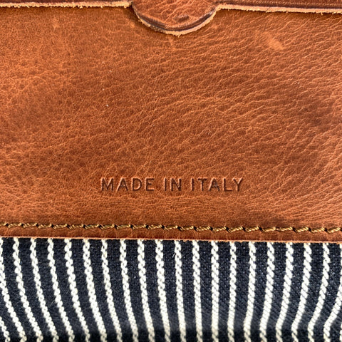 RRL by RALPH LAUREN Brown Navy Stripe Canvas leaher Wallet
