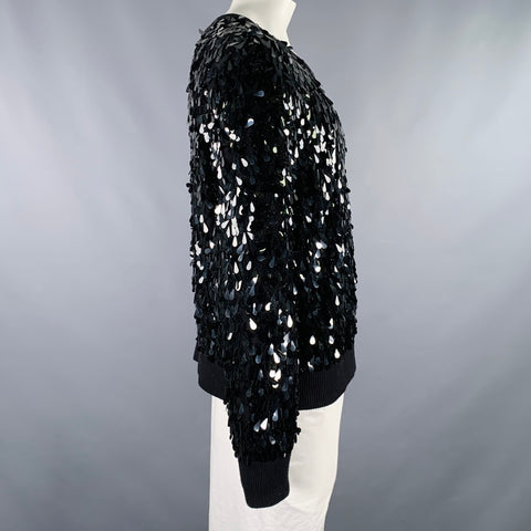 MICHAEL by MICHAEL KORS Size XL Black Sequined Cotton Blend Pullover