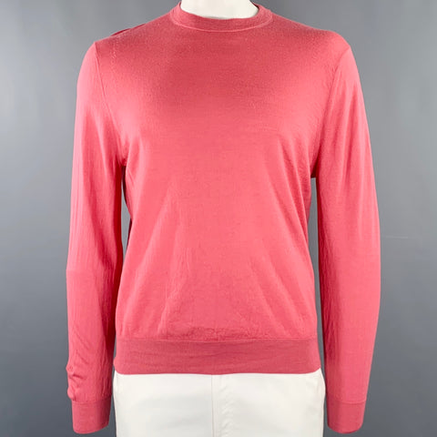 PAUL SMITH Size XL Pink Merino Wool Crew Neck Pullover