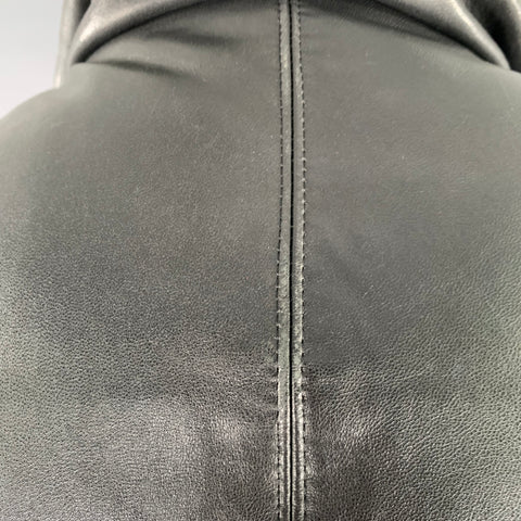 YOHJI YAMAMOTO Size M Black Lambskin Leather Quilted Zip Up Jacket