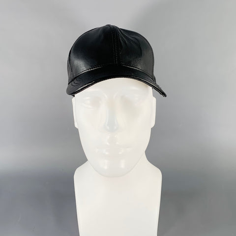 ASSEMBLY NEW YORK Black Leather Baseball Cap Hat