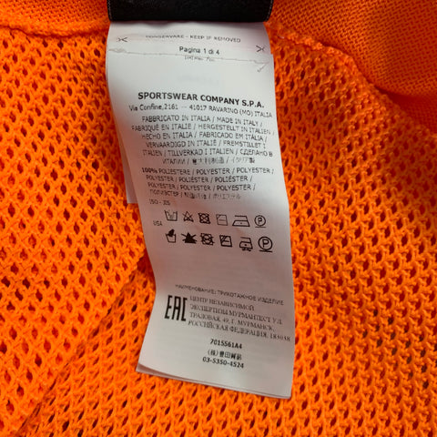 STONE ISLAND SS19 Size XL Fluo Orange Neon Mesh Polyester Zip Up Jacket