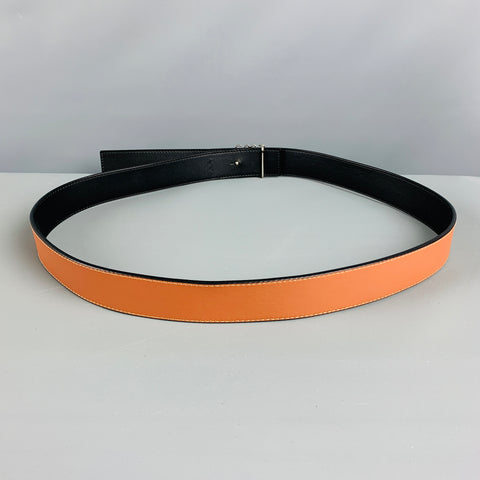 LOEWE Taille 44 Ceinture en cuir réversible noir beige