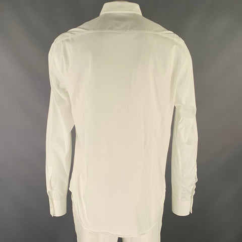 VERSACE COLLECTION Size XL White Cotton Blend Long Sleeve Shirt