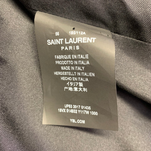 SAINT LAURENT Size XL Black Multi Color Beaded Ikat Viscose Jacket