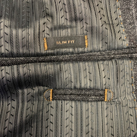 JOSEPH ABBOUD Size 40 Grey Cream Stripe Wool Suit