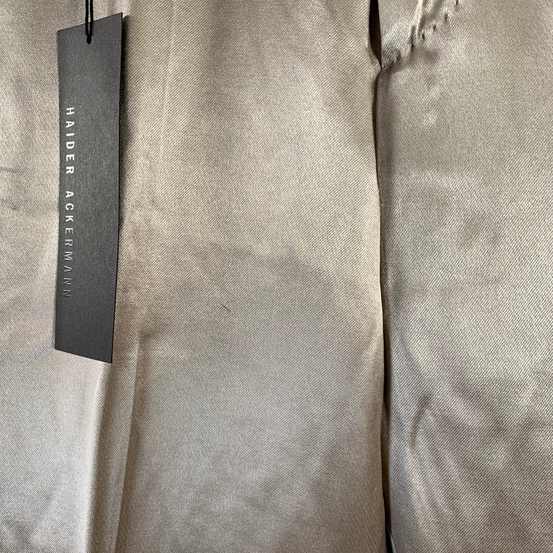 HAIDER ACKERMANN Size 32 Champagne Viscose Silk Satin Zip Fly Casual Pants