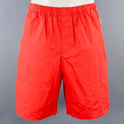 HELMUT LANG Short en coton rouge taille L avec poches zippées