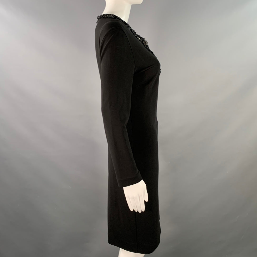 ROBERTO CAVALLI Size 8 Black Silver Viscose Blend Beaded Keyhole Cockt –  Sui Generis Designer Consignment