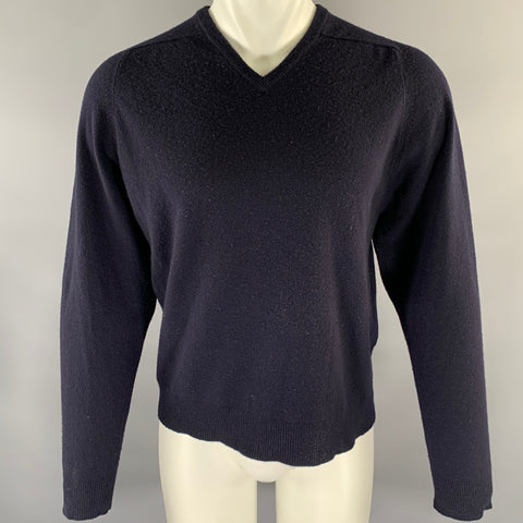 RRL by RALPH LAUREN Size L Navy Knitted Wool Cashmere V-Neck Pullover