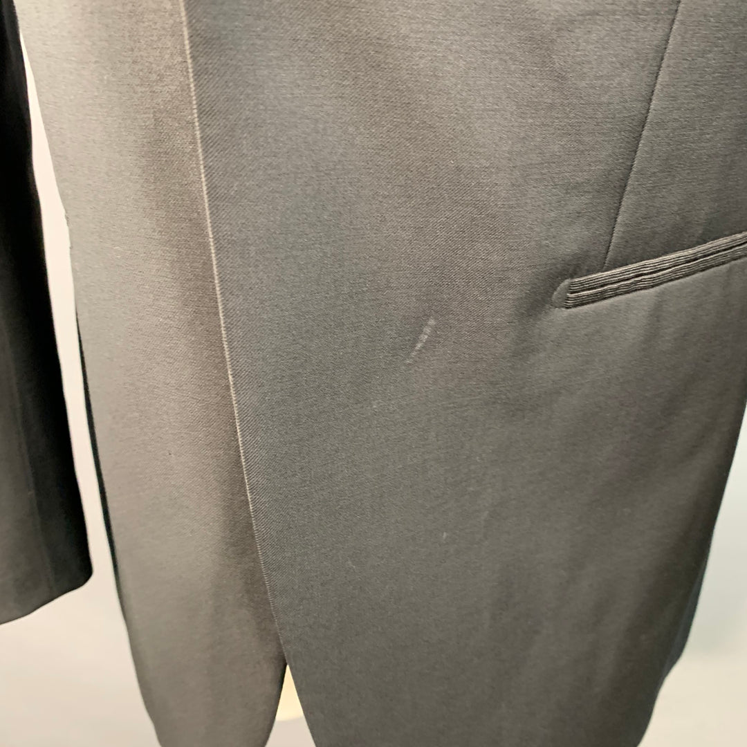 SUITSUPPLY Size 38 Long Black Wool Peak Lapel Sport Coat