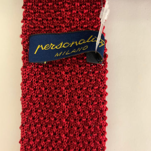 PERSONALITY Red Knit Wool Blend Tie