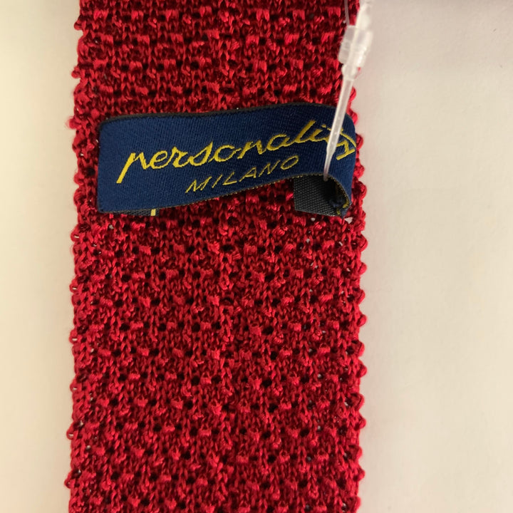 PERSONALITY Red Knit Wool Blend Tie