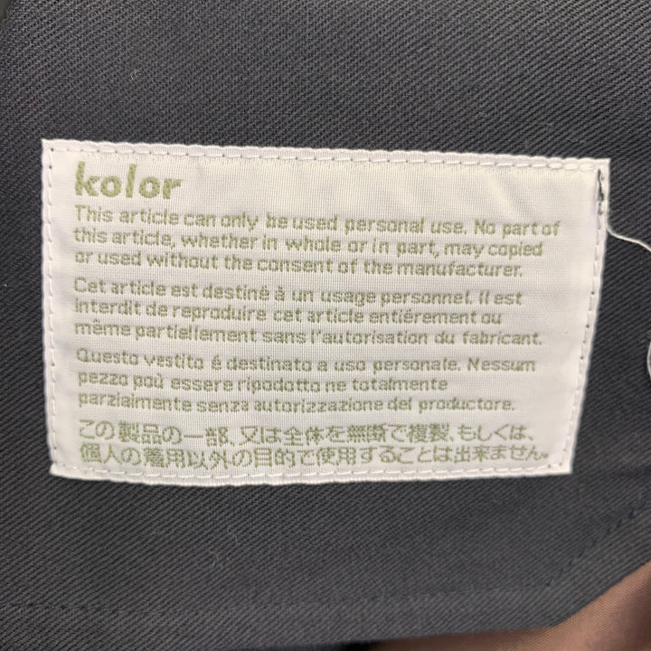 KOLOR Size L Navy Cotton Velvet Joggers Casual Pants