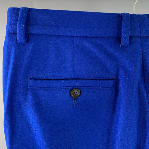 EMPORIO ARMANI Size 30 Royal Blue Wool Blend Tapered Dress Pants