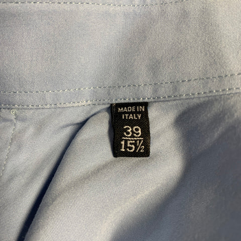 GUCCI Size S Blue Cotton Slim Fit Long Sleeve Shirt