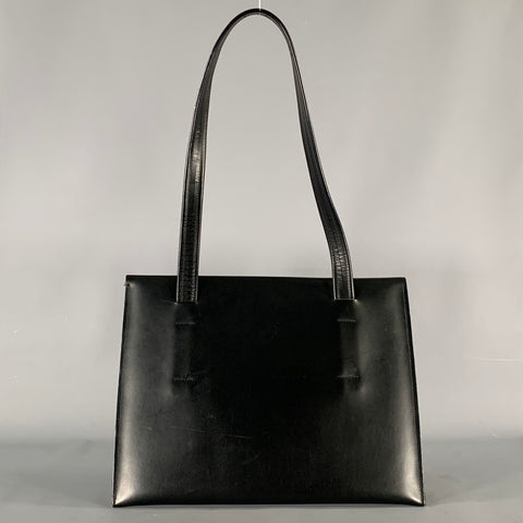 Sac à bandoulière VINTAGE en cuir noir et orange