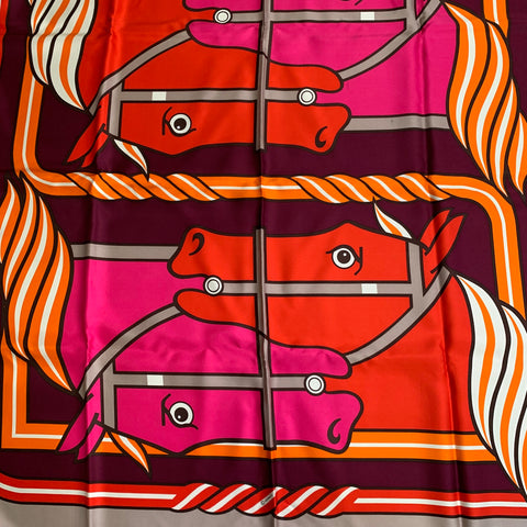 HERMES Multi-Color Print Silk Scarves