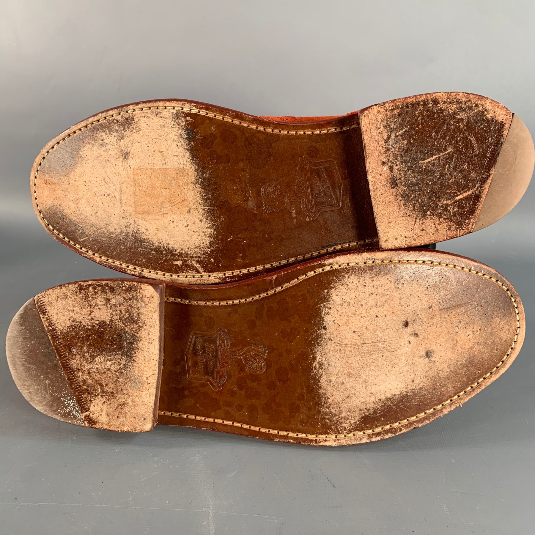 FLORSHEIM by DUCKIE BROWN Size 10 Orange Perforated Suede  display picture 1