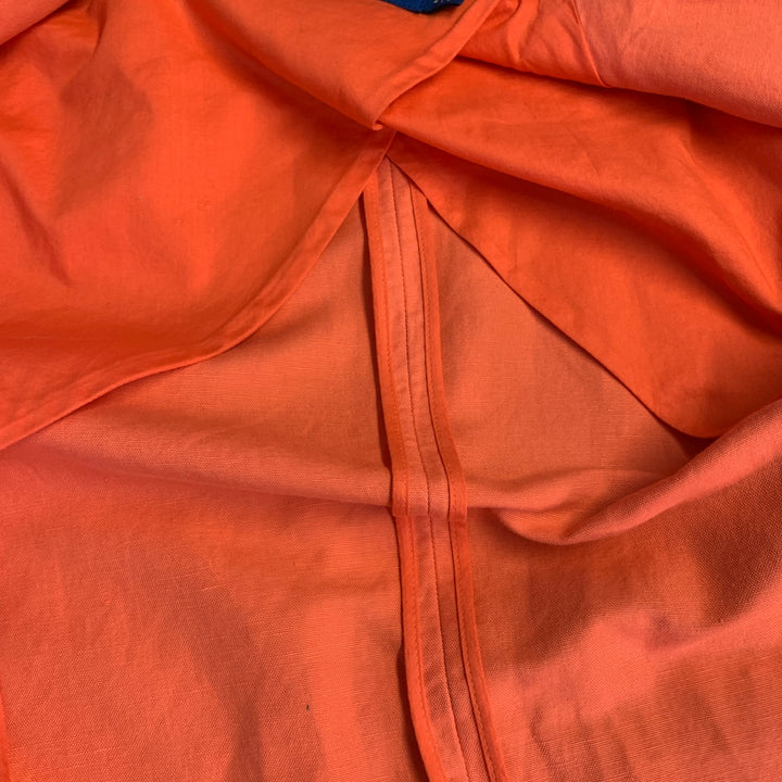 RALPH LAUREN Size 4 Orange Linen Cotton Notch Lapel Jacket Blazer