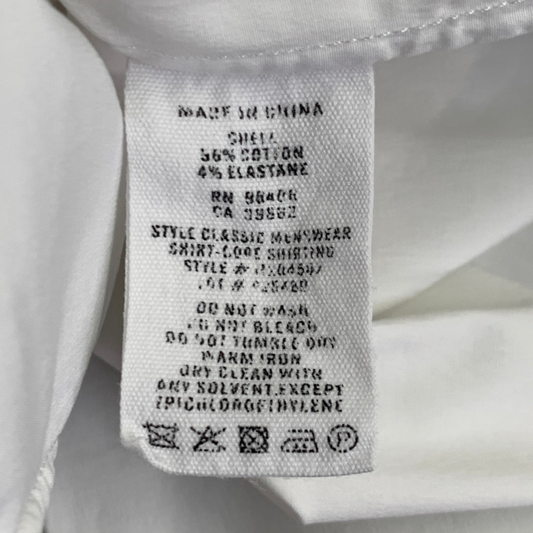 THEORY Size L White Cotton Blend Hidden Placket Shirt