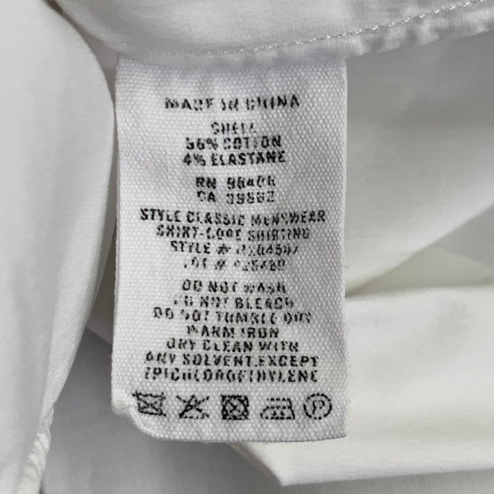THEORY Size L White Cotton Blend Hidden Placket Shirt
