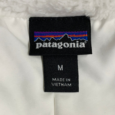 PATAGONIA Size M White Polyester Fleece Zip Up Vest