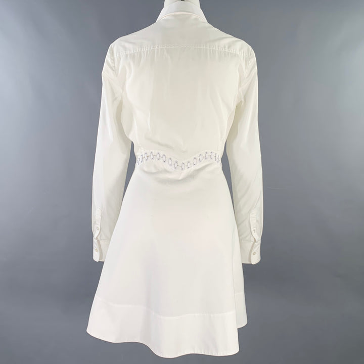 ALEXANDER WANG Size 4 White Cotton Shirt Dress