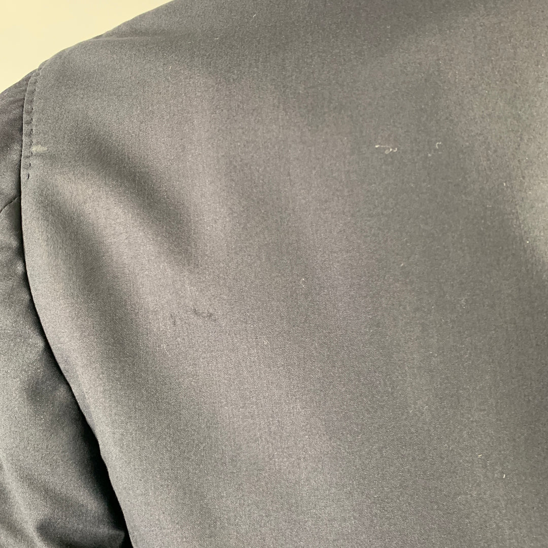 BRUNELLO CUCINELLI Taille 38 Manteau de sport à revers cranté en laine vierge et soie marine