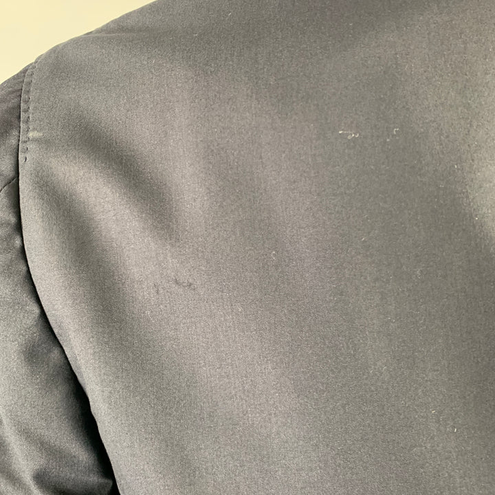 BRUNELLO CUCINELLI Taille 38 Manteau de sport à revers cranté en laine vierge et soie marine