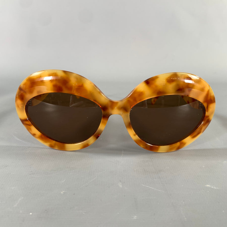 ANDY WOLF Yellow Brown Tortoiseshell Acetate Sunglasses