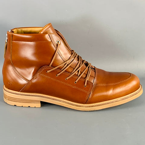 WANT LES ESSENTIELS DE LA VIE Size 11 Brown Leather Lace-Up Ankle Boots