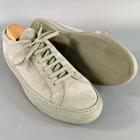 COMMON PROJECTS Size 8 Grey Suede Low Top Sneakers