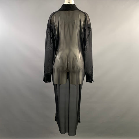 NORMA KAMALI Size M Black Nylon & Spandex See Through Tunic Shirt