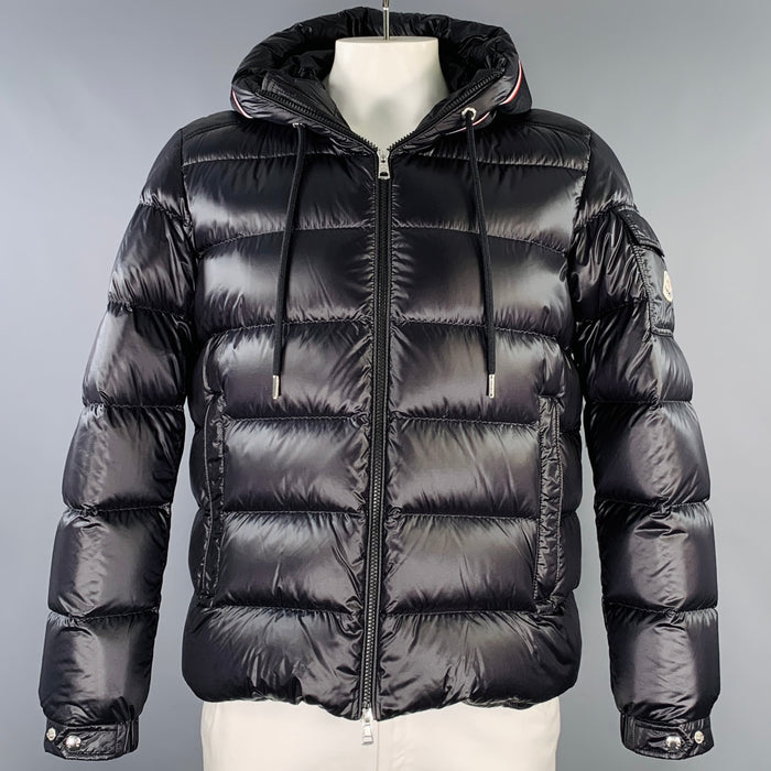 Blouson à capuche Moncler Pavin en polyamide noir, taille XL