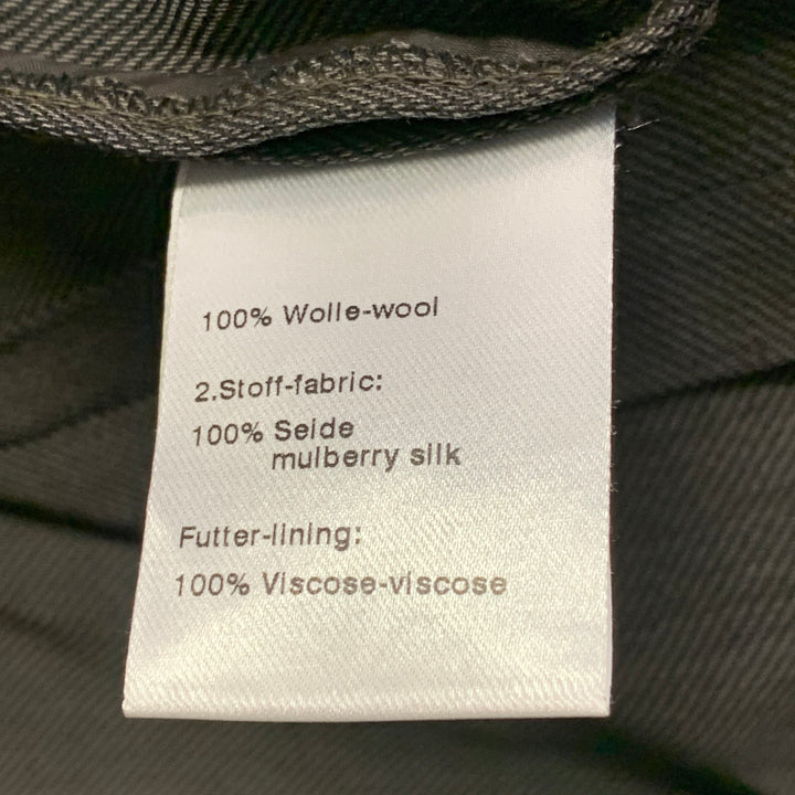AKRIS Size 10 Grey Charcoal Wool Twill Peak Lapel Jacket Blazer