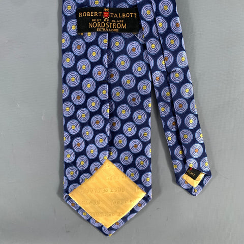 ROBERT TALBOTT Navy Multi Color Geometric Silk Tie