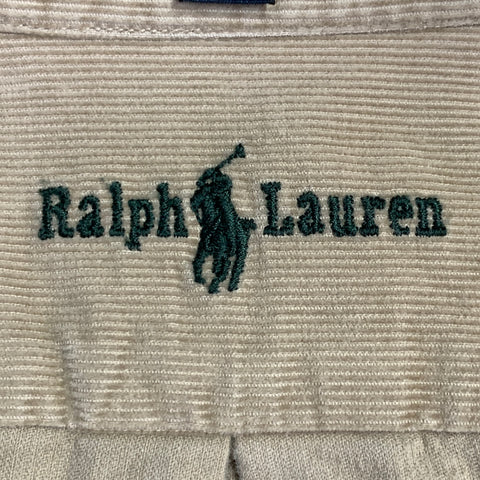 RALPH LAUREN Size XL Taupe Corduroy Cotton Button Down Long Sleeve Shirt