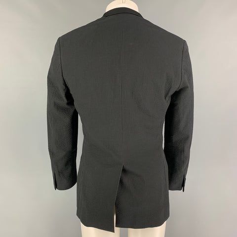 SPENCER HART Size 40 Navy Seersucker Cotton Shawl Collar Sport Coat