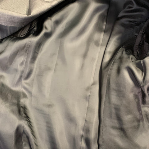 GIVENCHY Size 36 Grey Virgin Wool Silk Herringbone Notch Lapel Sport Coat