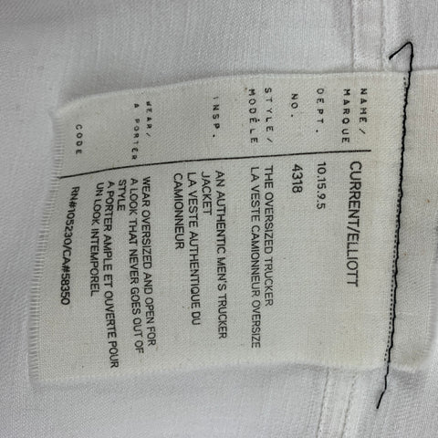 CURRENT / ELLIOTT Taille M Veste camionneur en coton vieilli blanc