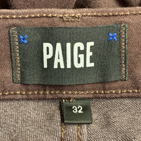 Pantalon décontracté PAIGE taille 32 Federal marron en rayonne et coton, coupe droite et ajustée, braguette zippée