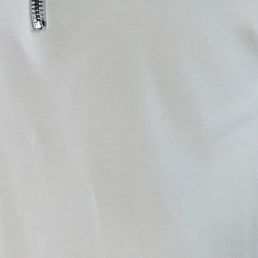 BRUNELLO CUCINELLI Size M Cream Cotton Blend Short Sleeve Peplum Casual Top