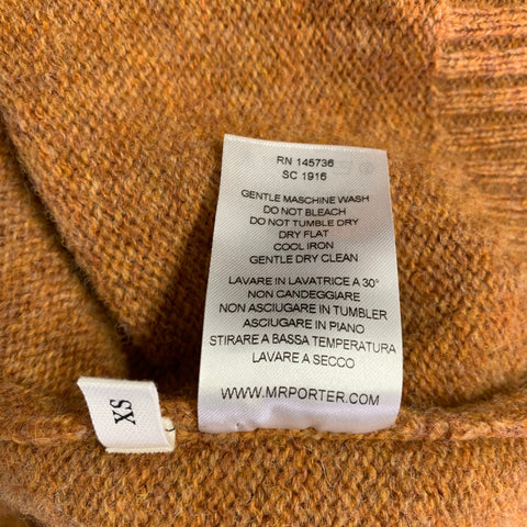 MR. PORTER Size XS Orange Camel Wool Crew Neck Sweater