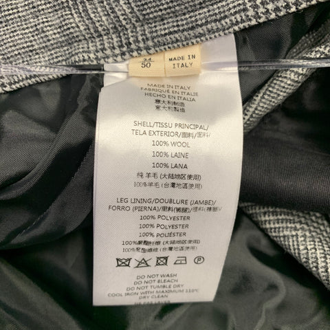 KENT & CURWEN Size 34 Williams Peg Leg Green White Glenplaid Wool Pleated Casual Pants