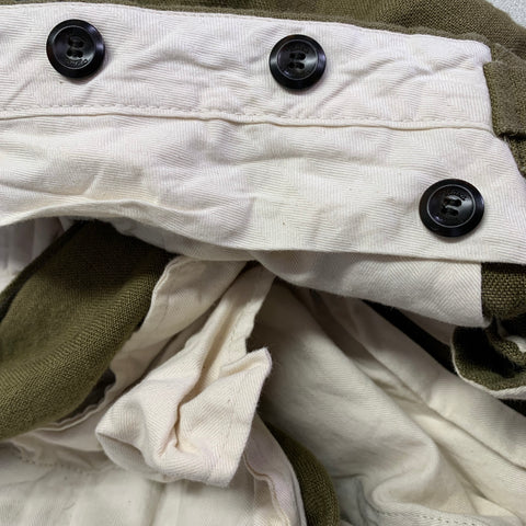 VELASCA Size 38 Green Olive Linen Pleated Dress Pants